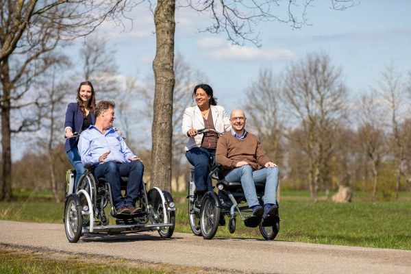 VeloPlus and OPair wheelchair bike two persons bike Van Raam