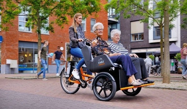 rikscha cargo fahrrad chat van raam