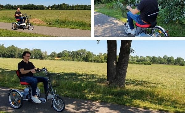 Fietsen met Easy Go scootmobielfiets in 3 verschillende standen