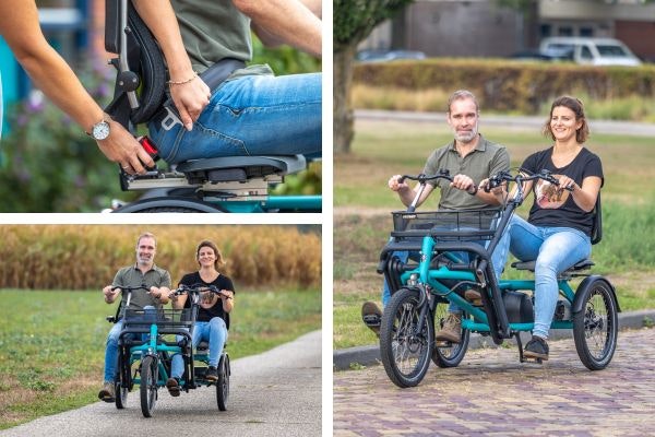 Fun2Go side-by-side tandem three wheel tandem Van Raam