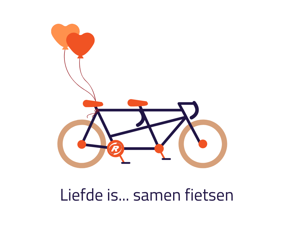 liefde is samen fietsen op een van raam fiets