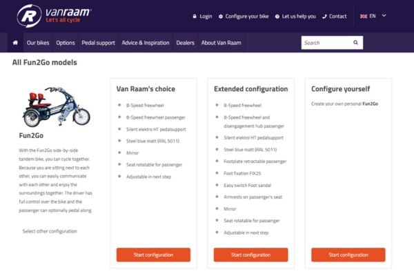 Online bike configurator Fun2Go