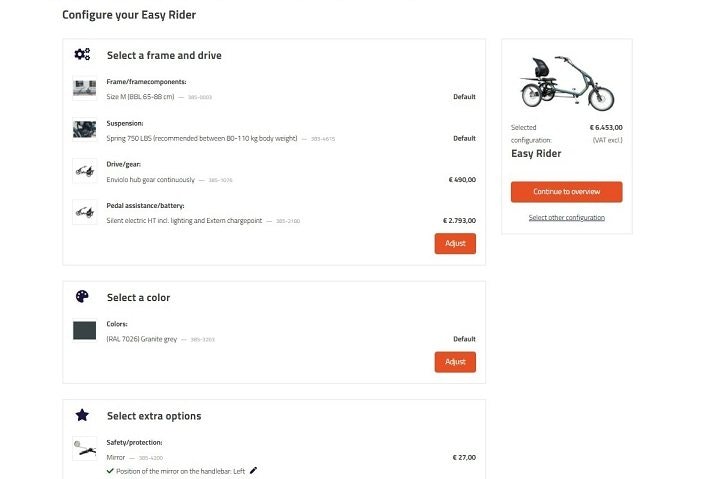 van raam configurator Customise your bike according to your wishes and needs