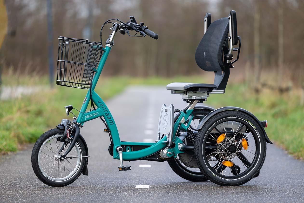 cycling with hemiplegics on a scooter tricycle bike from Van Raam