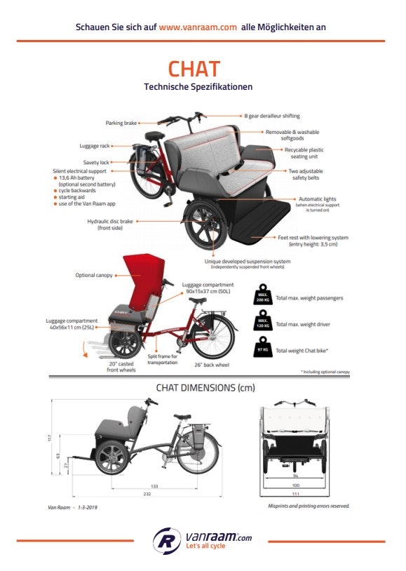 chat transportfahrrad spezifikationen van raam chat transportfahrrad spezifikationen van raam