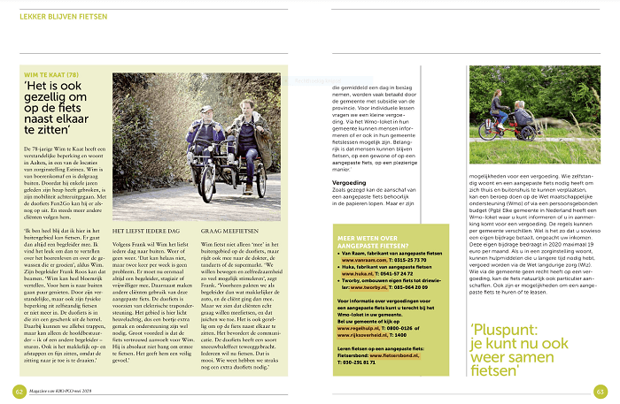 Van Raam aangepaste fietsen magazine