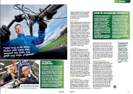 Interview Diederik over zijn Easy Rider driewielfiets in magazine voor mensen met beperking