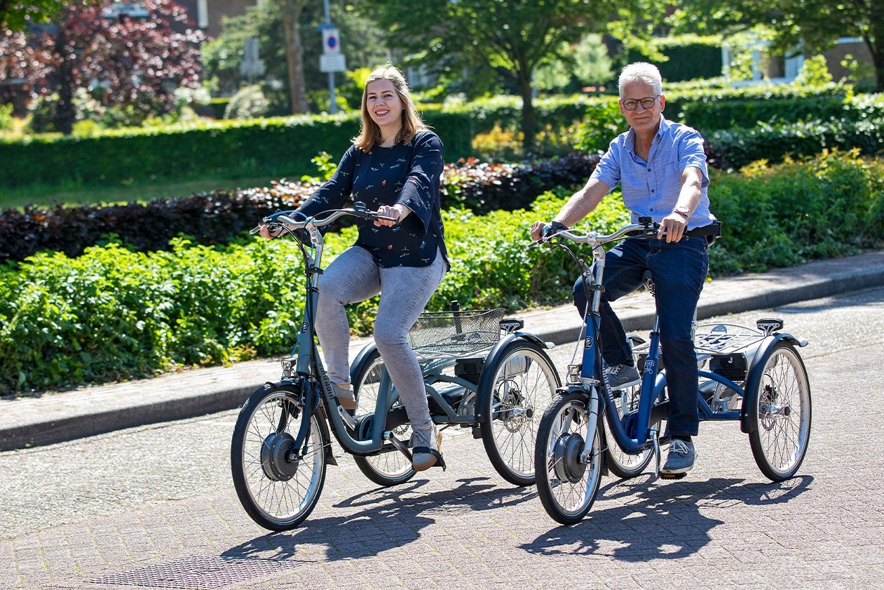 Traditionele driewielfietsen Van Raam Maxi en Midi