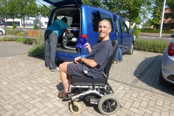 Henry visiting Van Raam Wheelchair tricycle