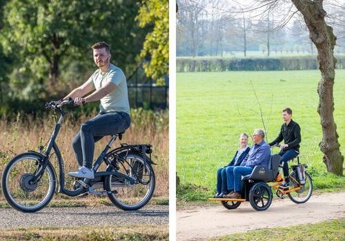 De aandrijving op een aangepaste Van Raam fiets vrijloop