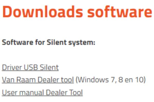 Van Raam dealer tool downloads software