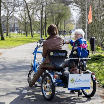 happy with van raam side by side tandem