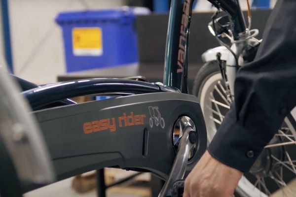 Van Raam bike install and test new components pedal test