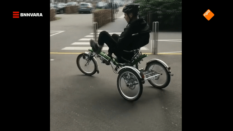 Jelle van Gorkom with Van Raam tricycle Jelle van Gorkom with Van Raam tricycle