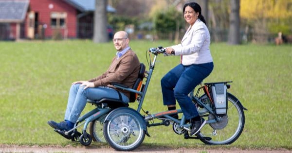 Cycling with a Van Raam cargo bike transport - cargo bike wheelchair