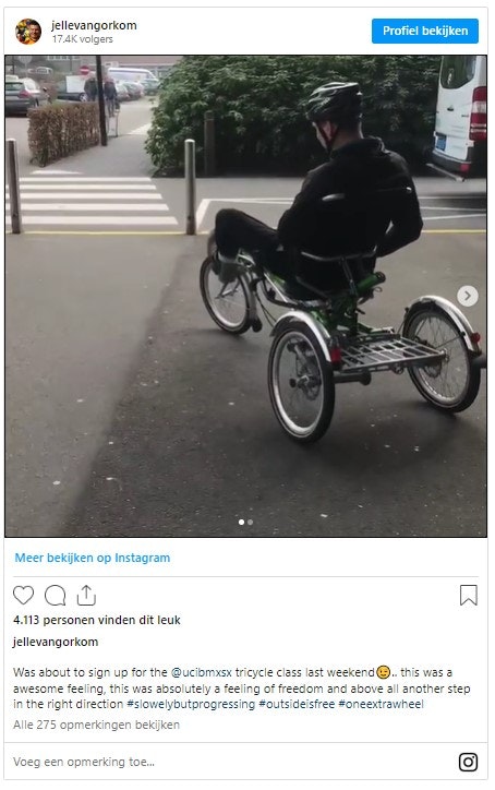 De eerste meters op de Easy Sport driewielfiets - jelle van gorkom De eerste meters op de Easy Sport driewielfiets - jelle van gorkom