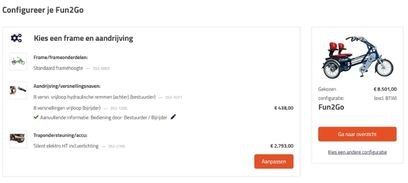 Zelf je Van Raam duofiets Fun2Go samenstellen met de configurator Zelf je Van Raam duofiets Fun2Go samenstellen met de configurator