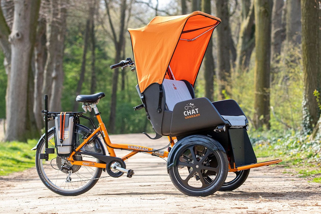 Van Raam Chat rickshaw cycle with canopy