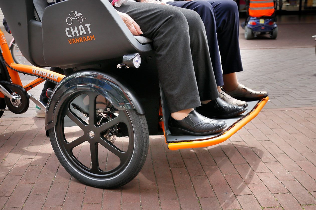 Chat riksja Transportfiets Van Raam winkelen