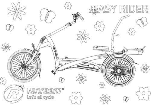 Van Raam colouring page Easy Rider tricycle