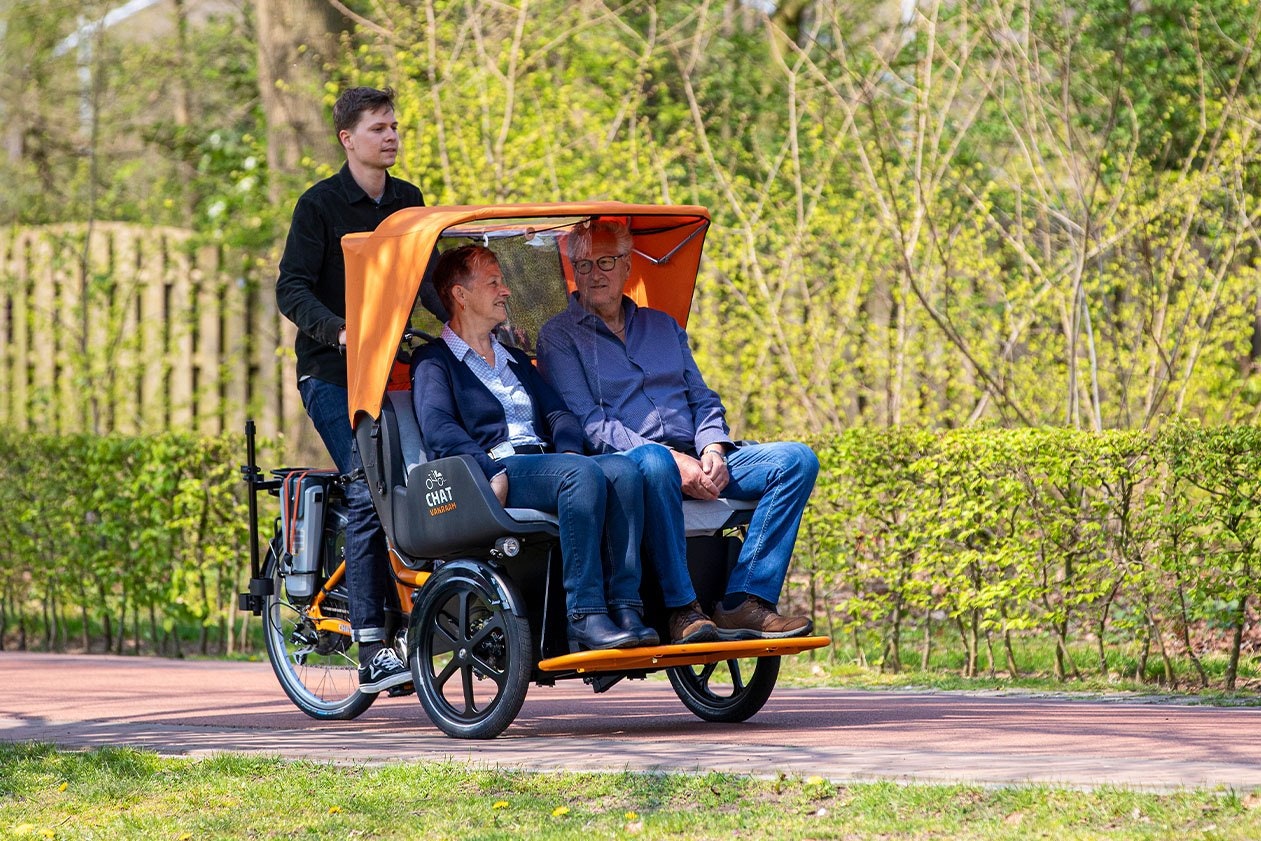 Van Raam Chat Rikscha Fahrrad zwischen Abschirmung