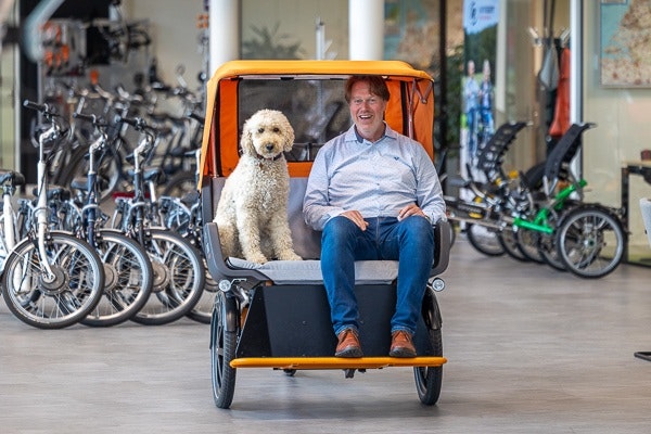 Office dog Puck visiting Van Raam