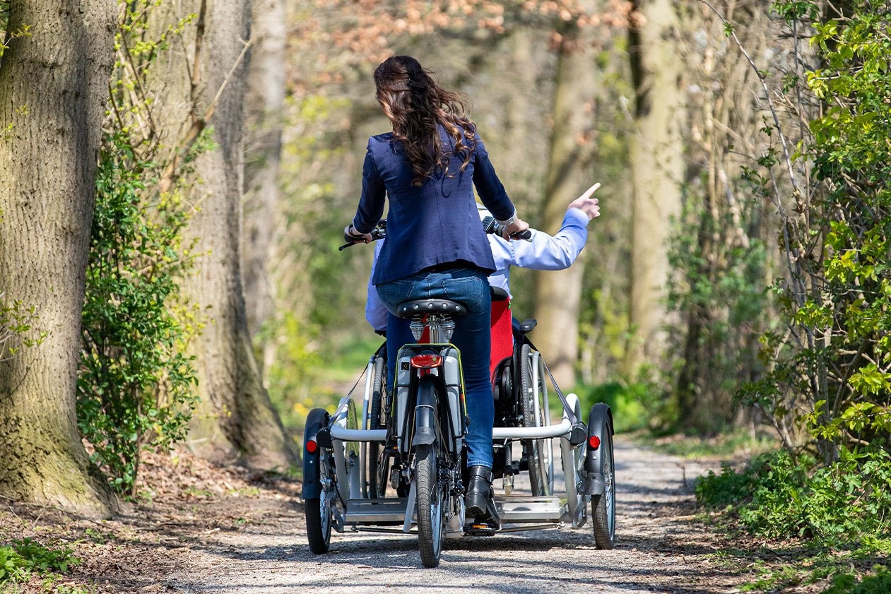 Rear view wheelchair bike VeloPlus