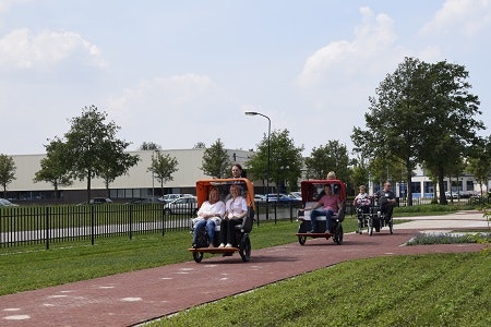 Cycling on chat at the Van Raam bike test track