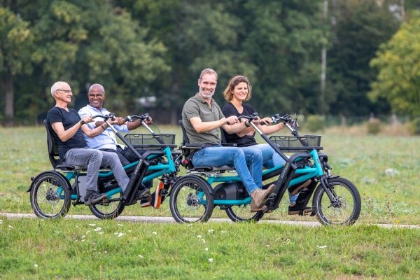 Remorque pour vélo tandem FunTrain derrière Fun2Go Van Raam