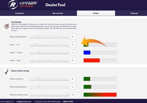 Van Raam dealertool recepten aanpassen en dupliceren