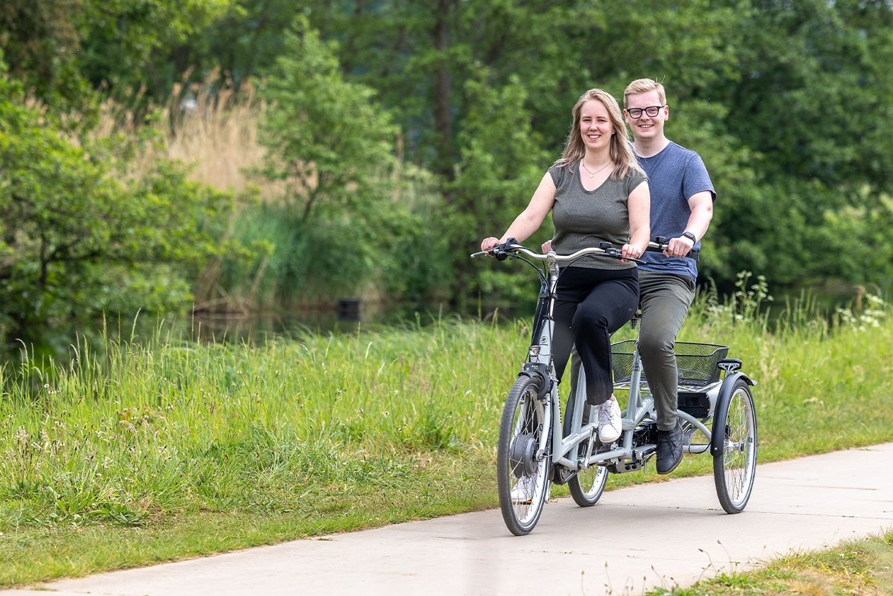 Tandem voor volwassenen met drie wielen Van Raam Twinny Plus