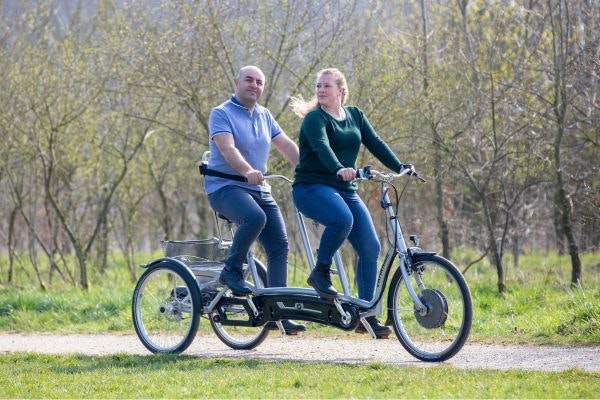 Tandem blind cycling Bicycle for the blind at Van Raam adapted bikes