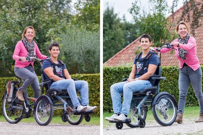 Van Raam OPair wheelchair bicycle in da daily life