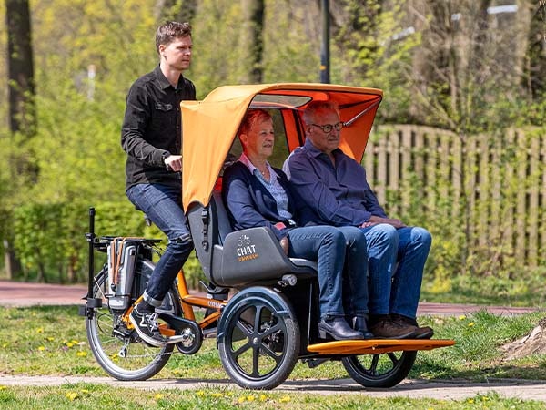 Gears on adapted Van Raam bicycles Chat rickshaw bike