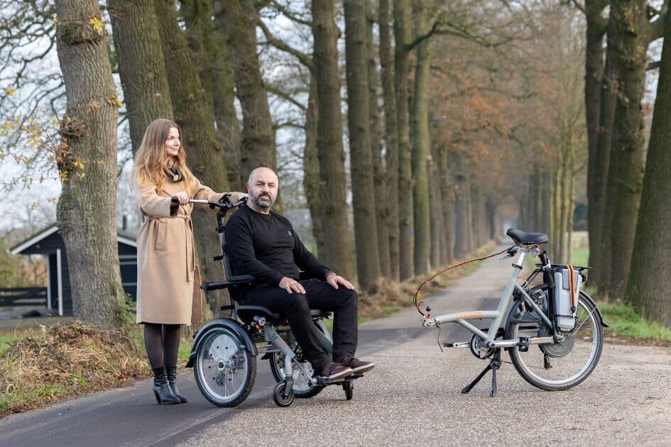 wheelchair bike and wheelchair