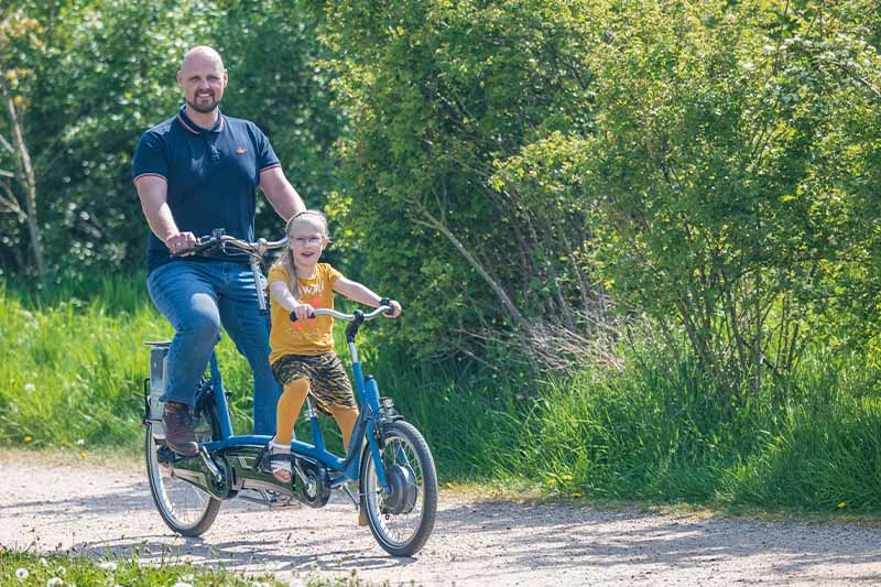 Elektrische tandem ouder en kind Van Raam