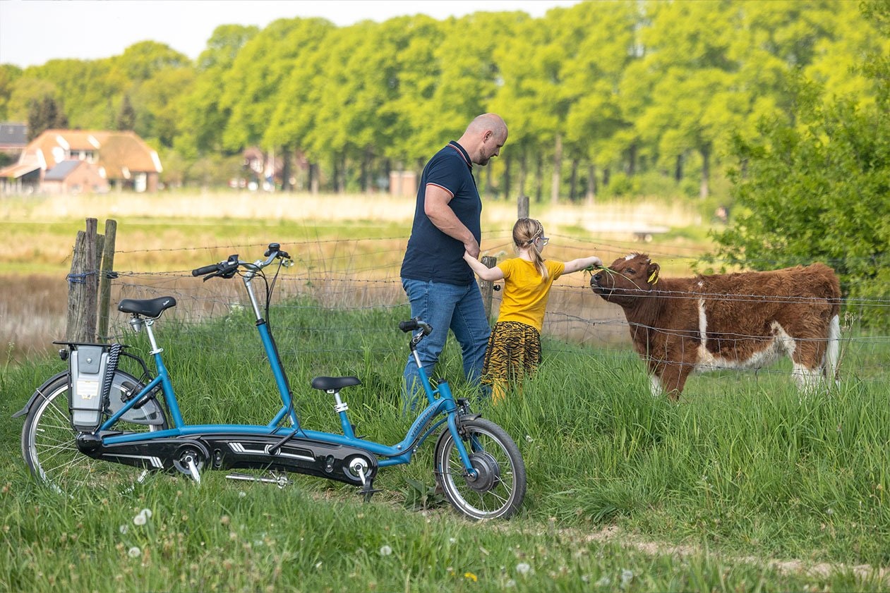 Parent enfant tandem avec d'assistance électrique au pédalage Kivo Van Raam