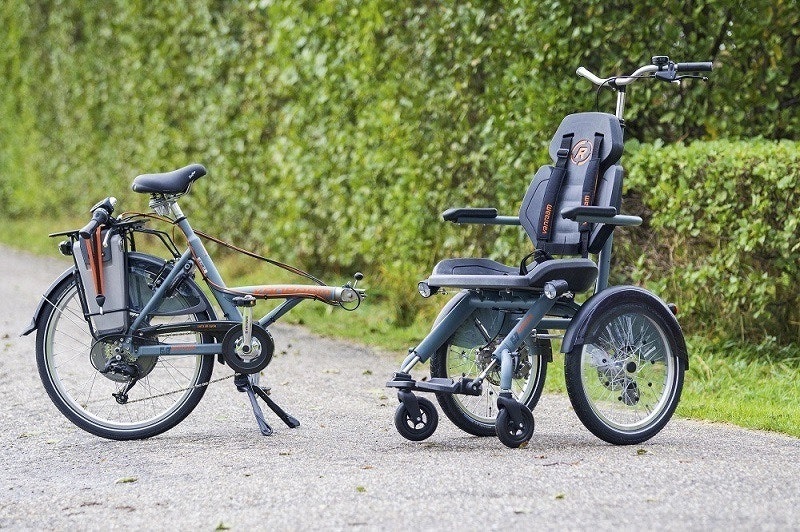 Rollstuhlfahrrad teilbare funktion Van Raam