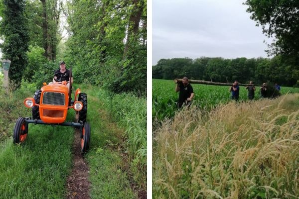 Maibaum fur neubau abgeholt Van Raam