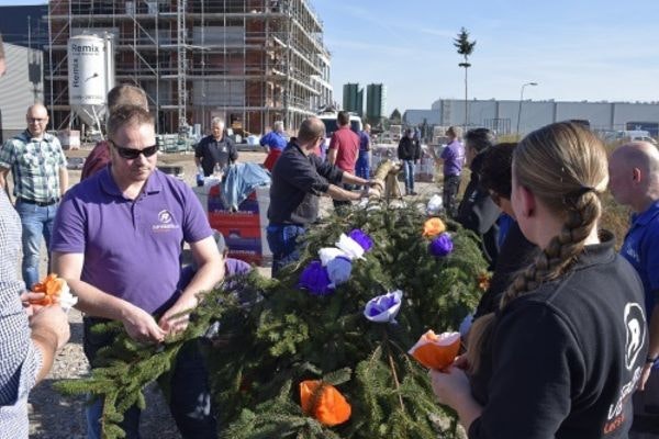 Meiboom van raam op de nieuwbouw