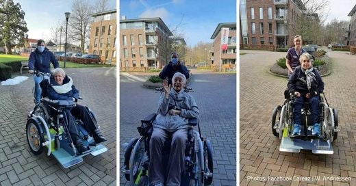Altenpflegezentrum nimmt Rollstuhlfahrrad in Empfang Van Raam