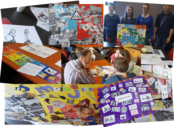 moodboards tricycles students at bicycle manufacturer Van Raam in Varsseveld