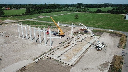 Week 24 plaatsen betonpalen en storten kantoor fundering