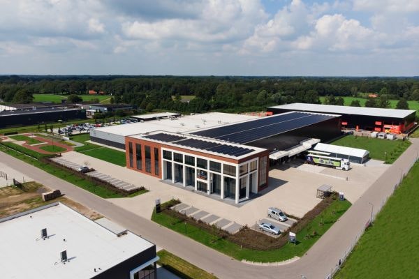 Overview Van Raam bicycle factory with solar panels