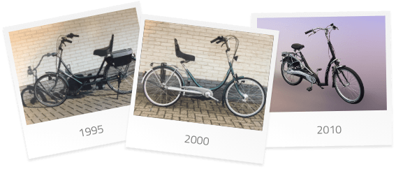 Balance petite étape à vélo au cours des années