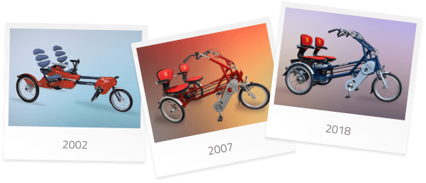 The Fun2Go side by side tandem through the years