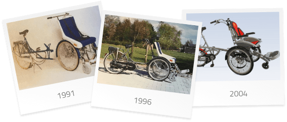 De Opair rolstoel fiets door de jaren heen