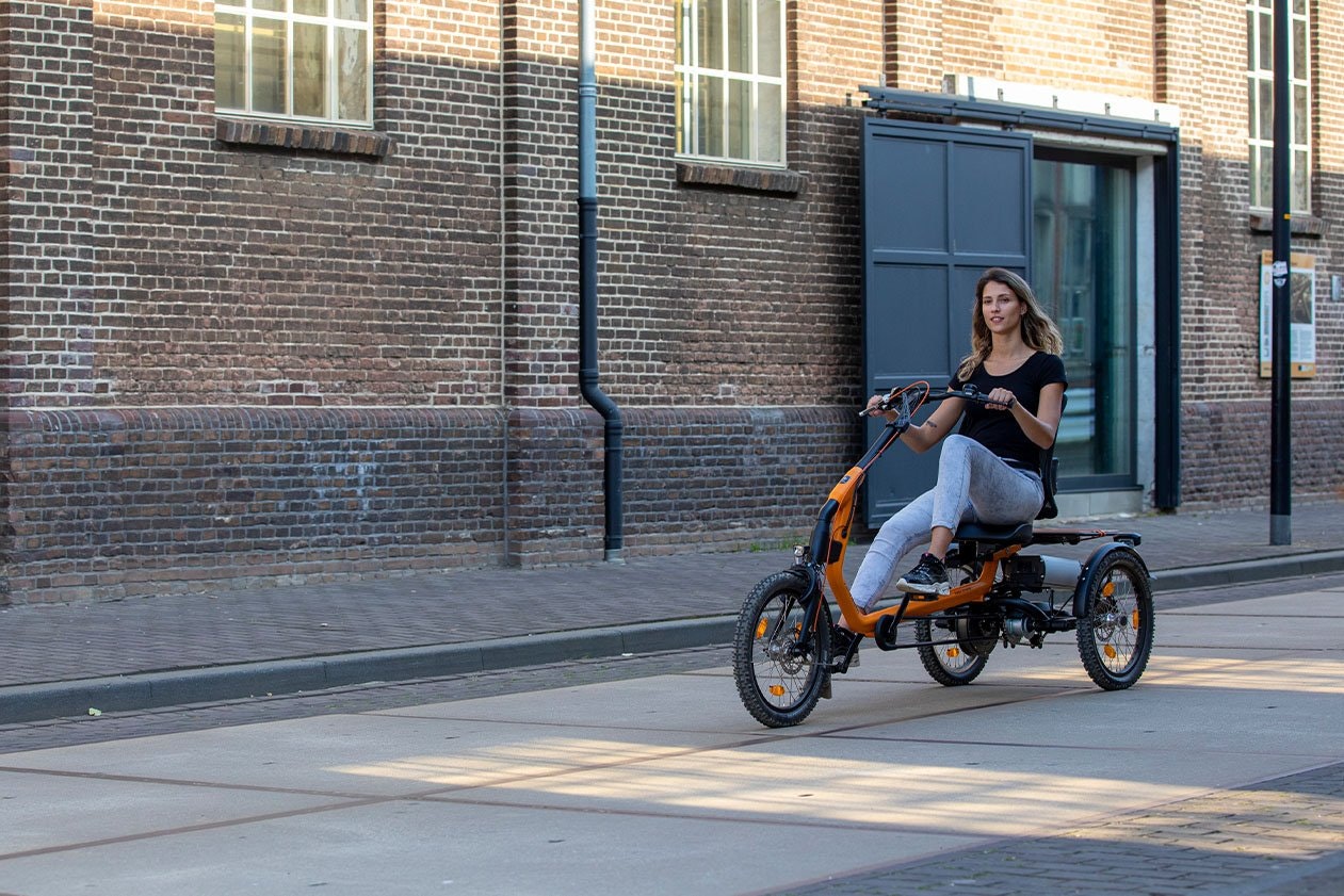 Easy Rider geeloranje mat driewielfiets