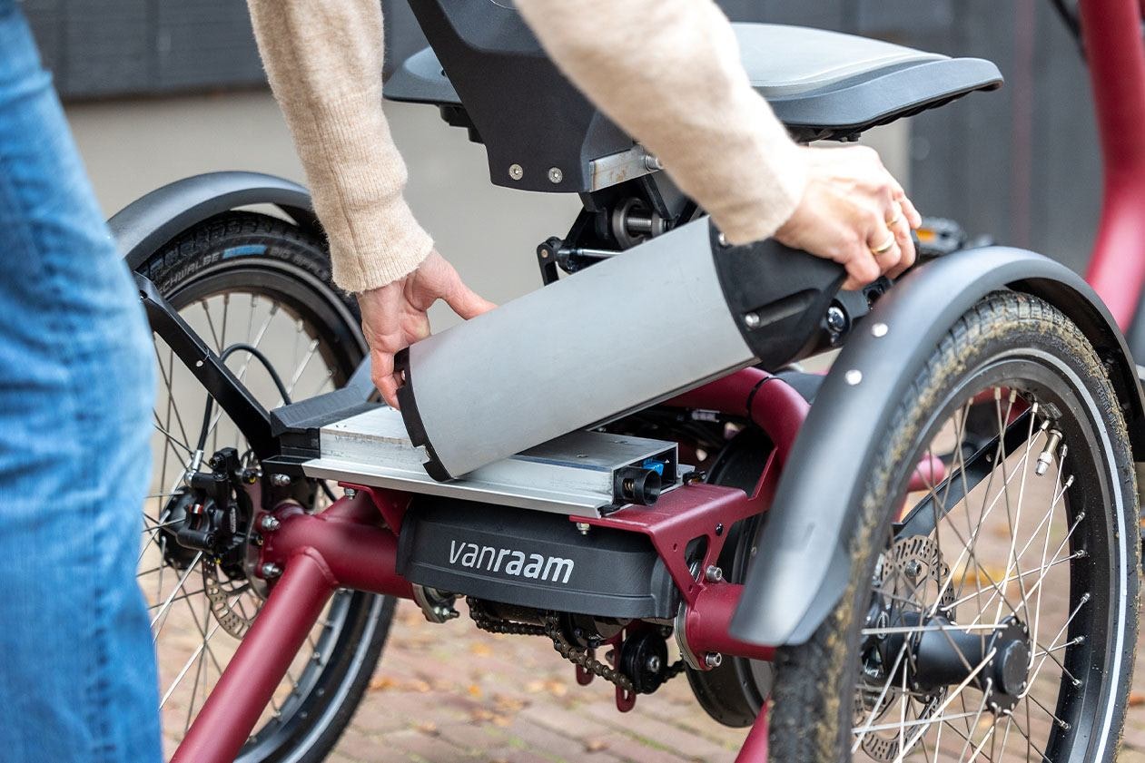 Van Raam Easy Rider Compact elektrische driewielfiets accu losmaken