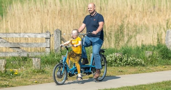 Van Raam fietsen huren in Belgie Kivo ouder-kind tandem